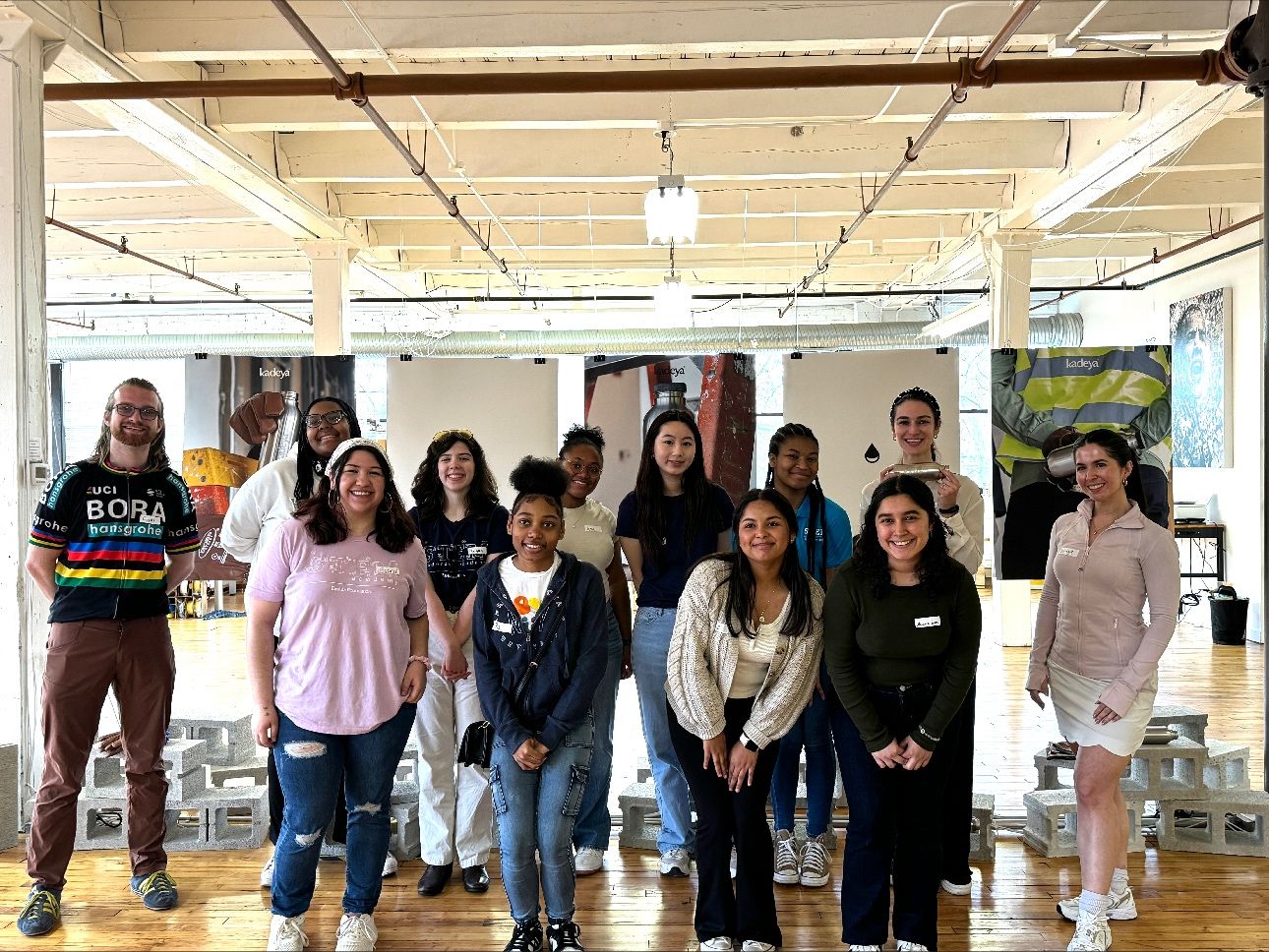 Group of students smiling for a picture